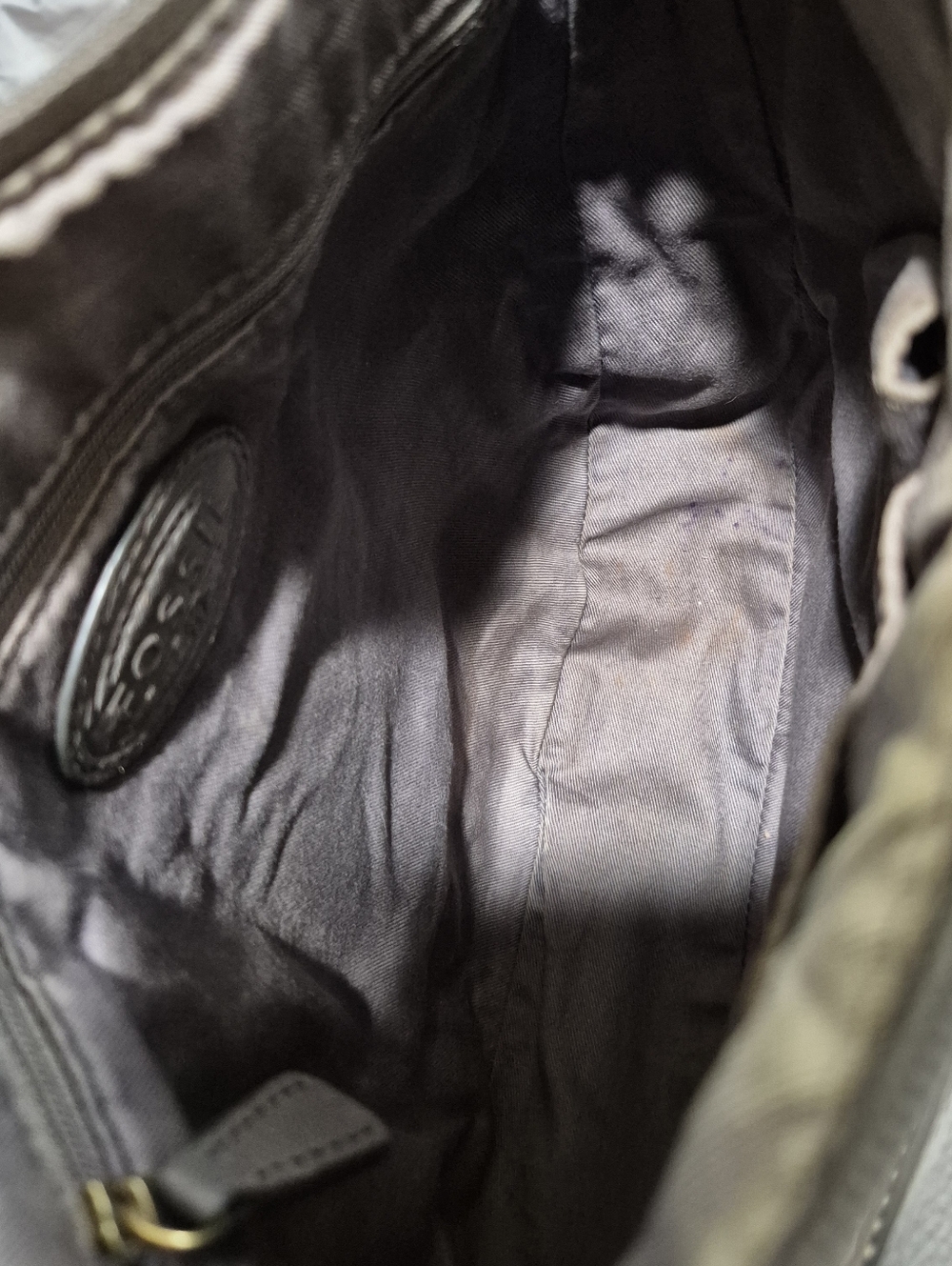 Fossil vintage gray leather shoulder hobo bag - Picture 13 of 16